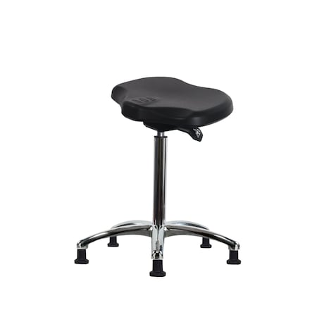 Blue Ridge Ergonomics Polyurethane ESD Ray Sit-Stand with ESD Stationary Glides in ESD Black Polyurethane ESD-PRPHBST-CR-NF-EG