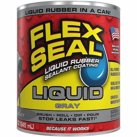 Flex Seal Leak Sealer, 32 oz, Rubber Base, Gray LFSGRYR32