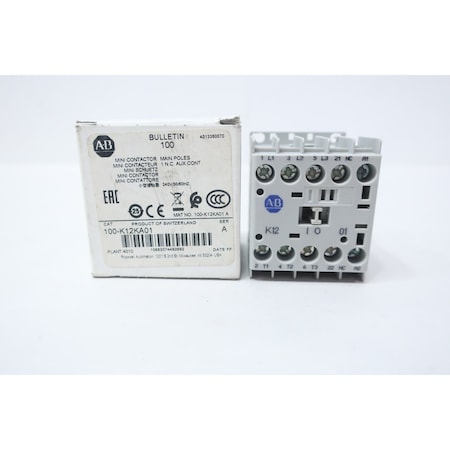Allen Bradley MINIATURE CONTACTOR 240V-AC 18A AMP 7-1/2HP 100-K12KA01