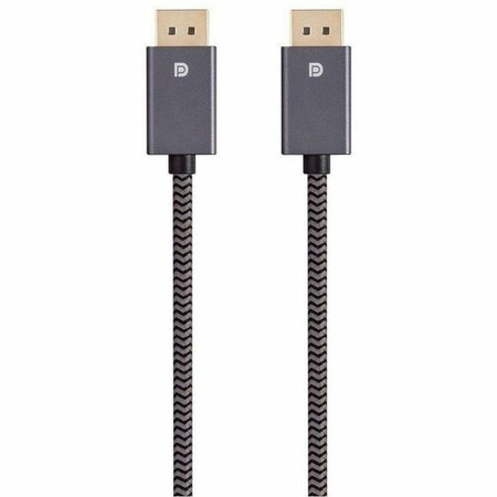 Monoprice DisplayPort 1.4 EasyPlug Nylon Braided Cable  6ft  Gray 40783
