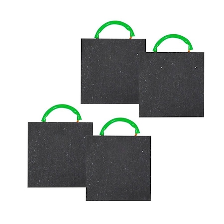 Mytee Products 16in x 16in x 1in Square Outrigger Pads w/ Rope Handle - High-Density, Black, 4PK ORP-161610x4