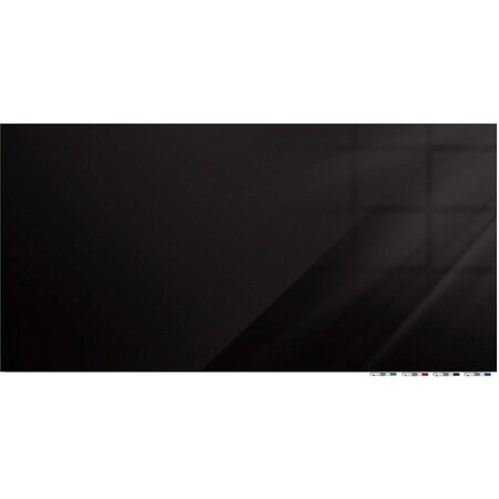 Ghent Aria Low Profile Glassboard, Magnetic, 3'H x 6'W, Horizontal, Black ARIASM36BK