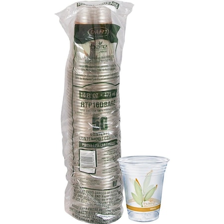 Solo Cold Cup, Plastic, 16 oz., PK1000 RTP16DBARE