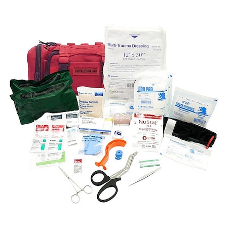 Elite First Aid Rapid Response PAC, Nylon Bag, 60 Components, 2 People Served FA143R-ADV-GR
