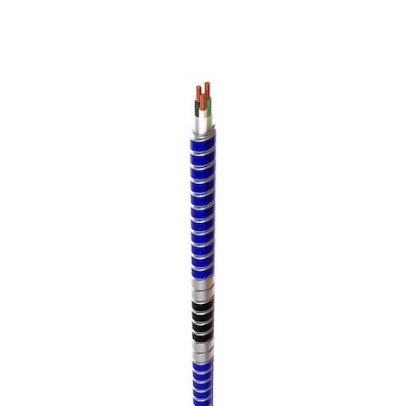 Afc Cable Systems Metal Clad Building Cable, Fire Alarm Cable, 12 AWG, 2C with Ground C, Blue with Black Stripes S004B42T00