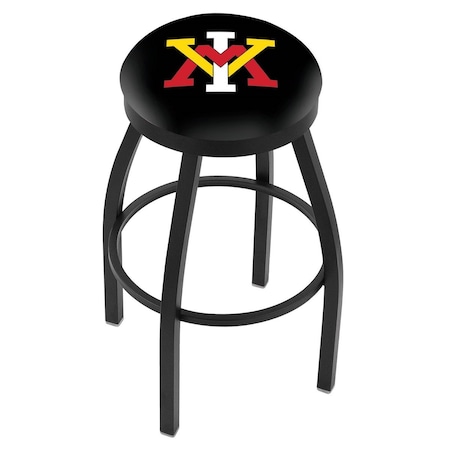 Holland Bar Stool Co 36" Blk Wrnkl Virginia Military Institute Swivel Bar Stool, Accent Ring L8B2B36VAMilI