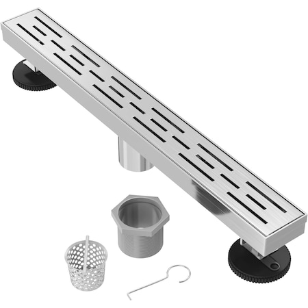 Hydroware Linear Shower Drain, C06 Brushed, 24 Inches HYD-0004