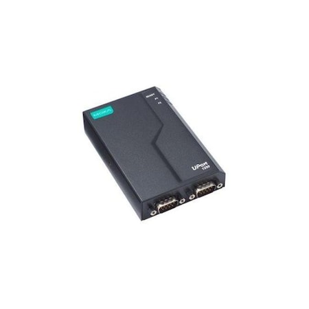Moxa USB to 2-port RS-232/422/485 serial converter, -40 to 75 degC -40 to 167 degF UPort 1250-G2-T