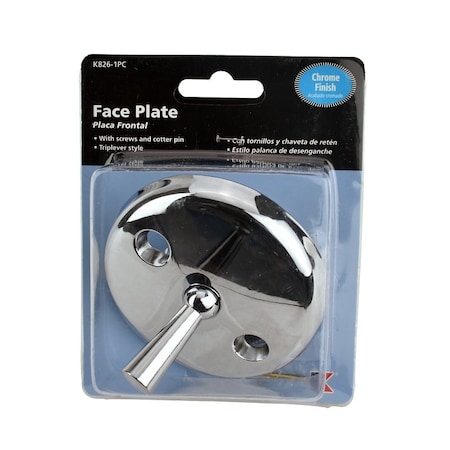 Keeney Mfg Trip Lever Face Plate, Metal, Polished Chrome K826-1PC