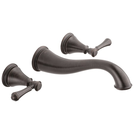 Delta 3-hole 8" wall installation Hole Wall-Mount Lavatory Faucet, Venetian Bronze T3597LF-RBWL