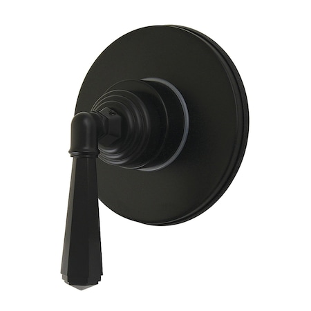 Kingston Brass Single-Handle Six-Way Diverter Valve with Round Trim Kit, Matte Black KS4030HL