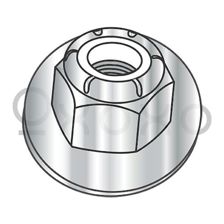 Oxoxo M6-1.0 Metric Din 6926 Hex Nylon Insert Flange Locknut Non-Serrated A2 Stainless Steel, 1000PK 593852