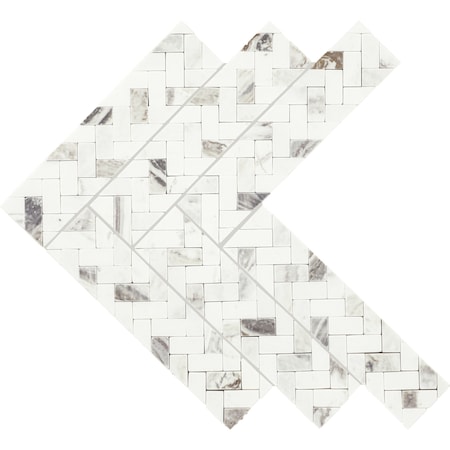 Daltile Eclessia Marble Natural Stone Double Herringbone Mosaic Polished, 7.50 SQFT Per Carton, 10PK M345DBLHERRMSPL