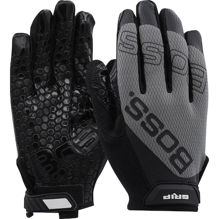 Boss Synthetic Microfiber Palm with Silicone Coated Grip and Mesh Fabric Back 22732