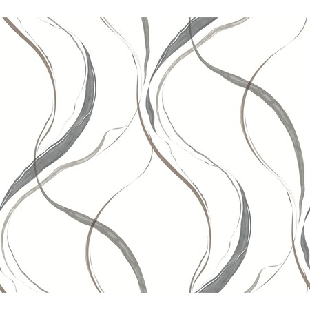 York Wallcoverings Ink Flow Black and Cocoa Wallpaper FM1092