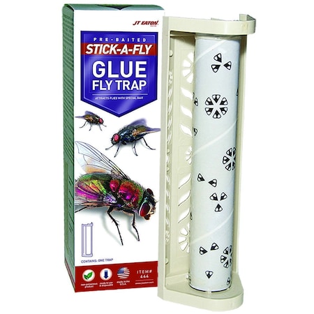 Jt Eaton Stick-A-Fly Fly Trap, Solid, Petrol, 1 Pack Clear/Pale Yellow 444