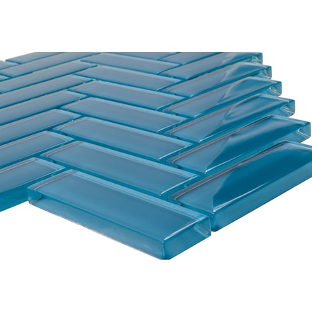 Apollo Tile Cerulean Blue 11 in x 12.6 in Glass Glossy Floor and Wall Mosaic Tile 4.81 sqft/case, 5PK APLHB88143A