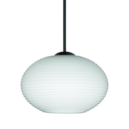 Besa Lighting Besa Lasso Pendant, Opal Matte, Black Finish, 1x 5W LED 1XT-561207-LED-BK