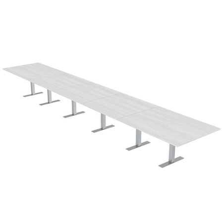 Skutchi Designs 22ft Rectangular Conference Table With Power | Harmony Series | 22 Person Meeting Room Table HAR-REC-48x264-T-WA7976-NA