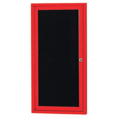 Aarco Outdoor Enclosed Directory w/ Al Frame, Powder Coated Red, Letter Panel is Black Vinyl, 24''Hx12''Ws OADC2412R
