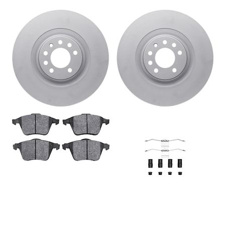 Dynamic Friction Co DFC GEOSPEC Coated Rotors with 5000 Brake Pads - Ceramic and Hardware 4512-65048