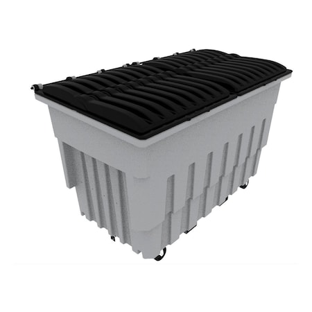 Toter Mobile Truck w/Duel Black Lid, 2 Cubic Yard 1000 lbs. Cap., Gray FLM20-00146