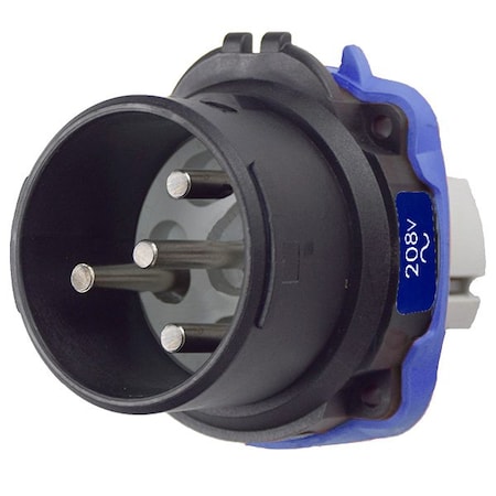 Meltric DXN60 INLET POLY BLACK SIZE 3 IP 66/67 3P+G 60 A 208 VAC 60 Hz NO AUX 22-68163