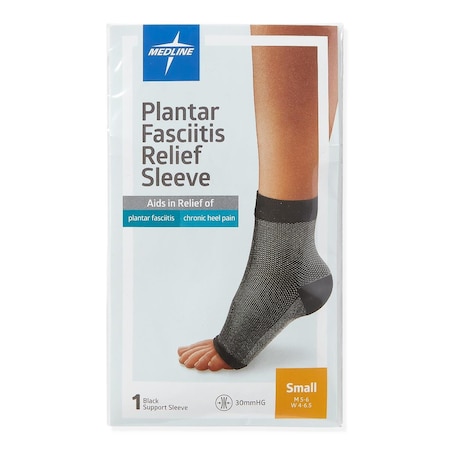 Medline Black Plantar Fasciitis Sleeve, One, Size S (Men's 5-6/Women's 4-6.5) POD14215S