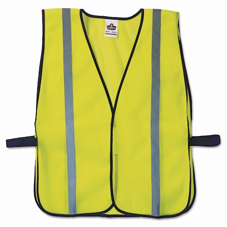 Ergodyne GloWear 8020HL Safety Vest, Polyester Mesh, Hook Closure, Lime, 1 Size 20040
