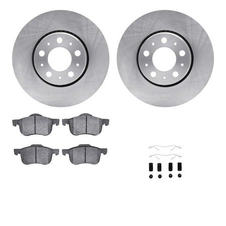 Dynamic Friction Co DFC Rotors with EURO 5000 Ceramic Brake Pads includes Hardware 6612-27127