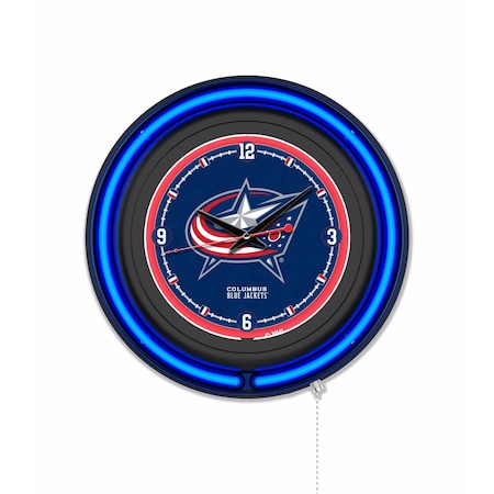 Holland Bar Stool Columbus Blue Jackets 15 Double Neon Wall Clock Clk15BK