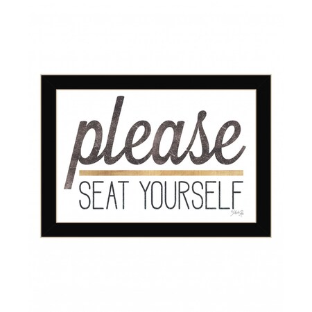Homeroots Please Seat Yourself 1 Black Framed Print Wall Art 416227
