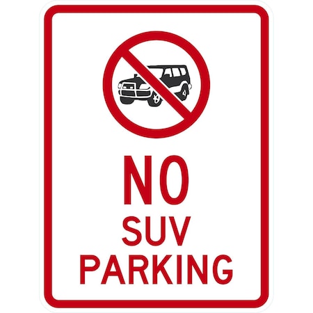 Lyle No SUV Parking with Graphic, 18x24, Engineer Grade, White G-10046-EG_18x24