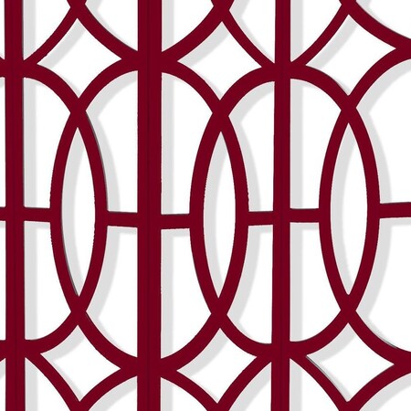 Homeroots 84" Red Solid Wood Folding Four Panel Screen Room Divider 342723