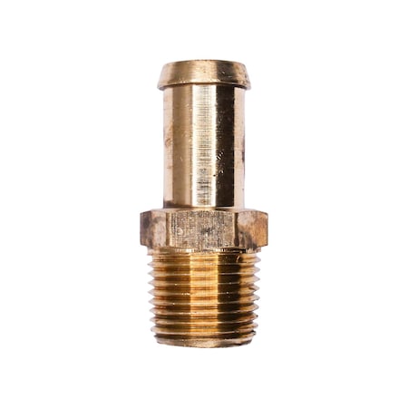 Auveco Brass Beaded Hose Barb 1/2in To Male Pipe 3/8in Adapter, 5PK 415