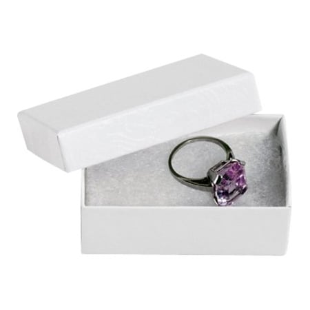 Partners Brand Jewelry Boxes, 2 1/2" x 1 1/2" x 7/8", White, PK100 JB211W