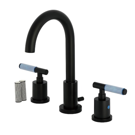 Kingston Brass Widespread Bathroom Faucet with Brass Pop-Up, Matte Black FSC8920KPS