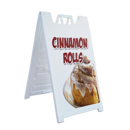 Signmission Cinnamon Rolls, A-Frame & 2 Decals Installed, Heavy-Duty Plastic Frame SBHD-D-2436-Cinnamon Rolls