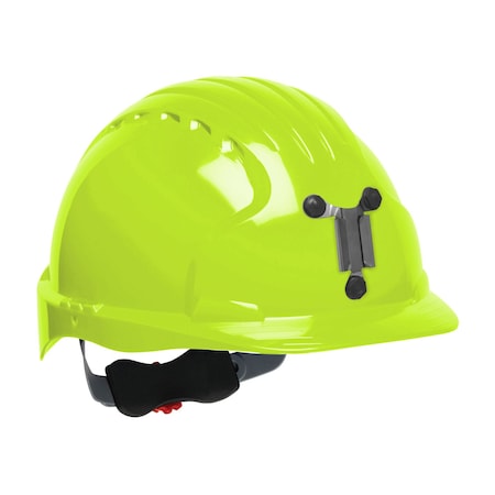 Jsp Standard Brim Mining Hard Hat w/HDPE Shell, 6-Point Polyester Suspension, Wheel Ratchet Adj. 280-EV6151M-LY