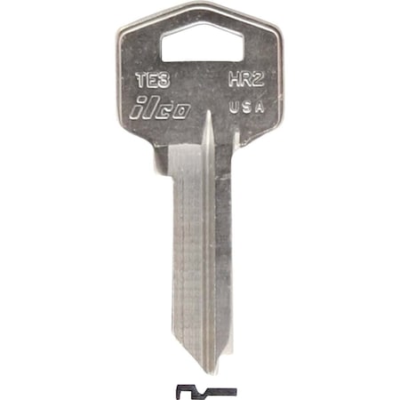 Kaba Ilco Harloc Nickel Plated House Key, HR2 / TE3, 10PK AL00000012