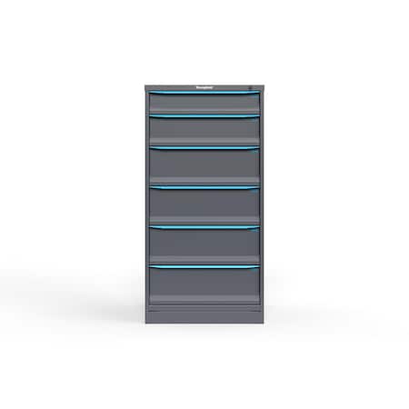 Strong Hold 6 drawer cabinet - (1x 5ft, 1x 7ft, 4x 9ft) - Blue accents - Keyed Alike S3060-PPAAS-0601FS