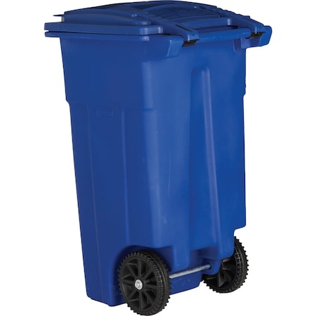 Toter 32 Gal. Recycling Trash Can with Lid 025532-D7BLU