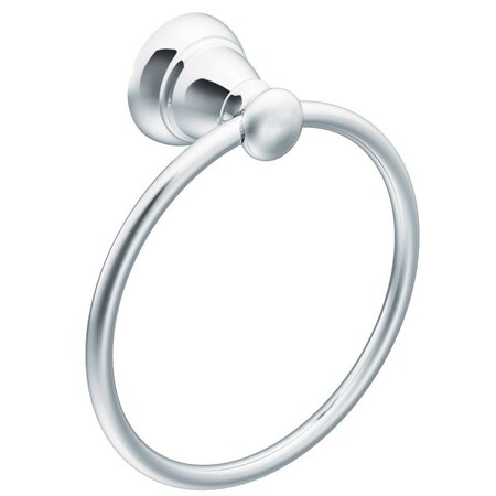 Moen Banbury Series Towel Ring, 6 in Dia Ring, 30 lb, Aluminum, Chrome-Plated, Wall Y2686CH