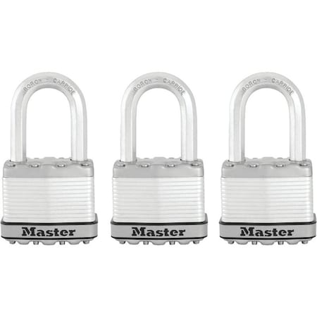 Master Lock Magnum Series Padlock, Keyed Alike Key, 38 in Dia Shackle, 112 in H Shackle, Zinc, 2 in W Body M5XTRILF