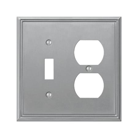 Amerelle 77TDBN Metro Line 2 Gang 1Toggle 1Duplex Wall Plate 3501111