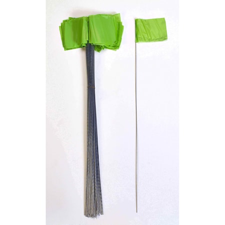 Mutual Industries Wire Marking Flags Green 21in, 1000PK 15901-39-21