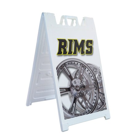 Signmission Rims, A-Frame & 2 Decals Installed, Heavy-Duty Plastic Frame SBHD-D-2436-Rims