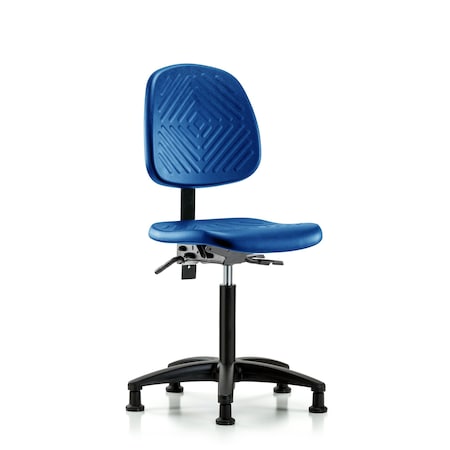 Blue Ridge Ergonomics Poly Chair, Med Bench, Med Back, Glides, Blue BR-PMBCH-MB-RG-T0-A0-NF-RG-BLU