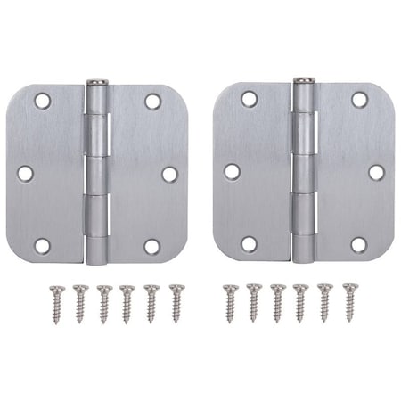 Prosource Door Hinge, Steel, Satin Chrome, Loose Pin, 180 deg Range of Motion, Screw Mounting BH-102SC-PS