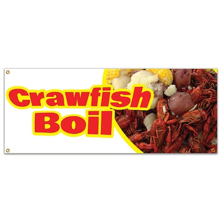 Signmission Crawfish Boil, 18 Inch x 48 Inch, Banner B-Crawfish Boil19